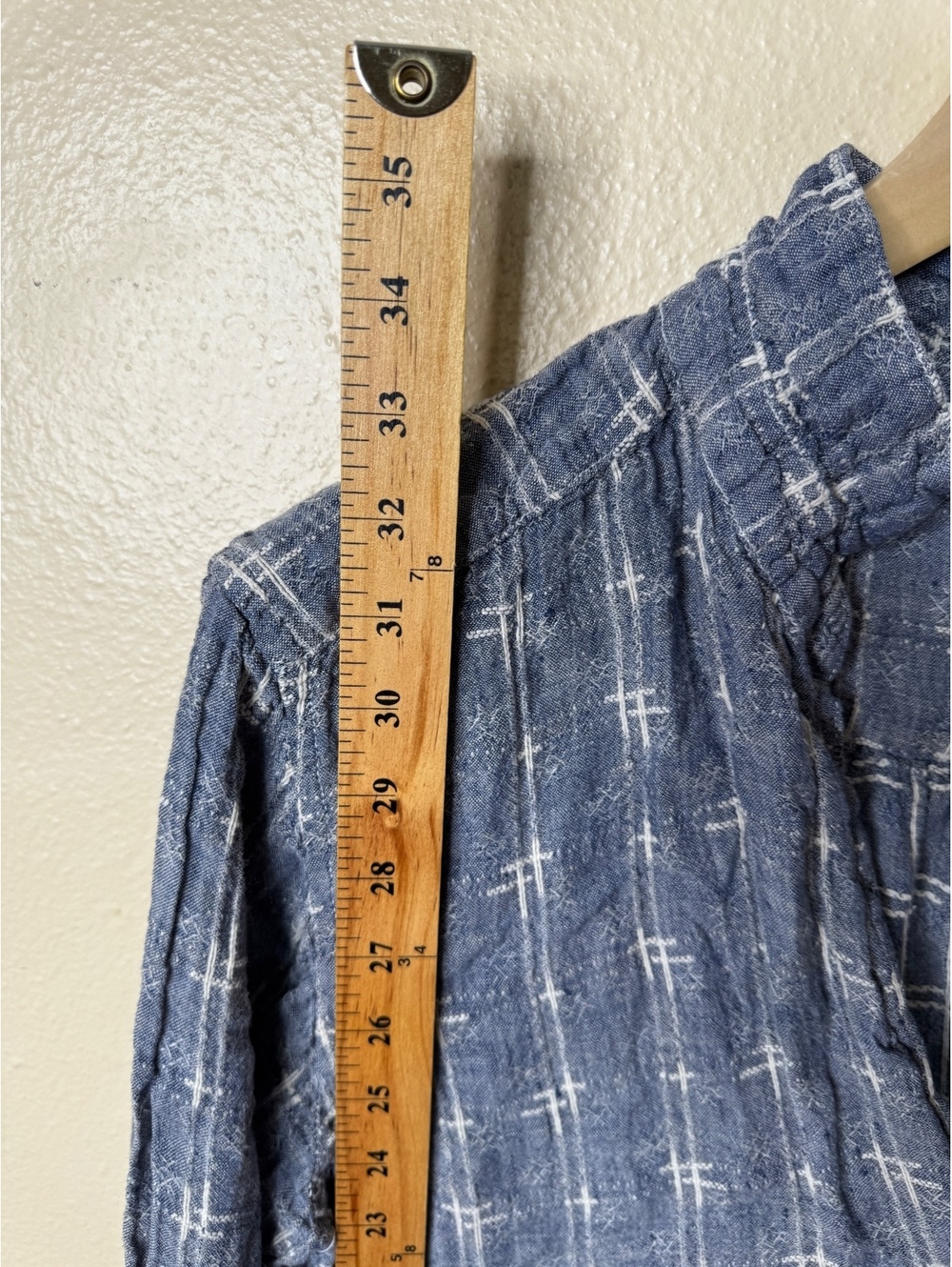 Free People x CP Shades Women’s 100% Linen Blue Print Dress Large - Picture 4 of 6